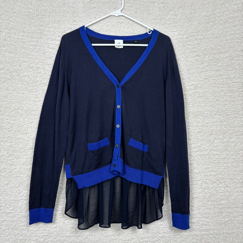 Cabi Cardigan Womens Lg Michelle Button Front V-Neck Sweater 100% Cotton